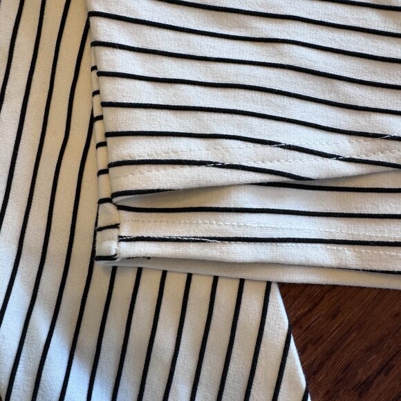 Walter Baker White & Black Striped Cropped Wrap Top - Picture 5 of 8